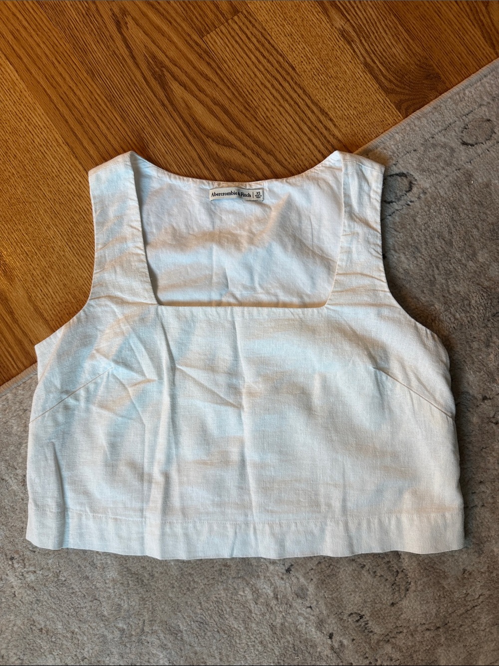 Abercrombie white linen square neck top